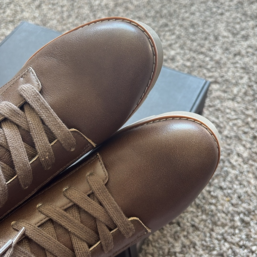 Vionic Chocolate Lace-Up Combat Boots - Picture 3 of 12